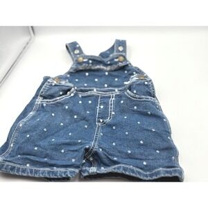 Carhartt Kids Denim Polka‎ Dot Ruffle Shortalls Overalls Size 2T